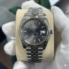 Rolex Datejust 41 – Slate Grey Dial, Fluted Bezel on Jubilee